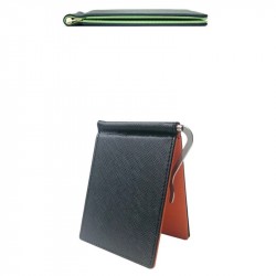 Solid Color PU Leather with Money Clips Thin Wallet