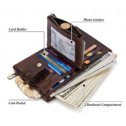 Small Wallet with Mini Card Holder & Coin Pouch Purse