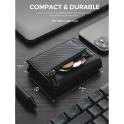 Credit Card Holder RFID Blocking Bifold Wallet Men's Wallet with Coin Compartment and Banknote Compartment