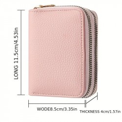 Stylish Large Capacity Multi Card Slot & Coin Fashion Purse With Zipper