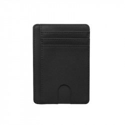 Slim Leather Credit Card & ID & Money Solid Color Simple Wallet