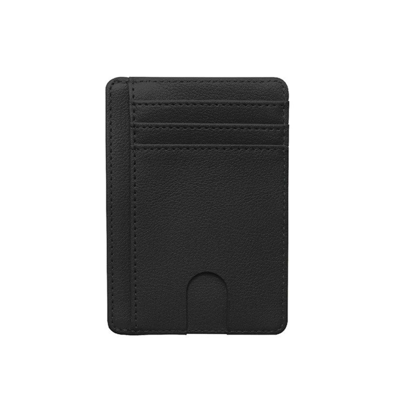 Slim Leather Credit Card & ID & Money Solid Color Simple Wallet