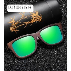 Natural Wooden Sunglasses with Mirror Coating Lenses Eyewear