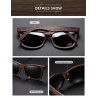 Natural Wooden Sunglasses with Mirror Coating Lenses Eyewear