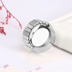 Mini Vintage Punk Finger Elastic Strap Alloy Watch Rings Jewelry Clocks