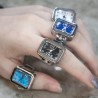 Mini Vintage Punk Finger Elastic Strap Alloy Watch Rings Jewelry Clocks