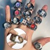 Mini Vintage Punk Finger Elastic Strap Alloy Watch Rings Jewelry Clocks