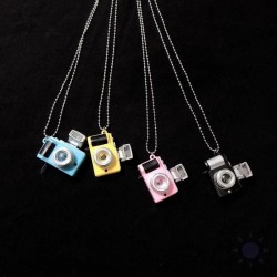 Retro Luminous Shutter Sound Camera Pendant Necklace Women Men Punk Flash Camera Necklaces Long Chains Necklace Fashion Jewelry