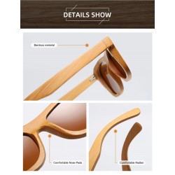 Vintage Bamboo and Wood Polaroid Sunglasses for Fashion & Sports