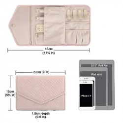 Portable Travel Jewelry Storage Bags Roll Foldable Jewelry Organizer Case for Rings Necklaces Jewellery Packaging Holder Box