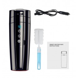 12/24V Car Heating Cup - Stainless Steel Smart Temperature Control Touch LCD Display Travel Mug