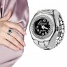 Vintage Punk Mini Finger Alloy with Elastic Strap Jewelry Quartz Watch Ring