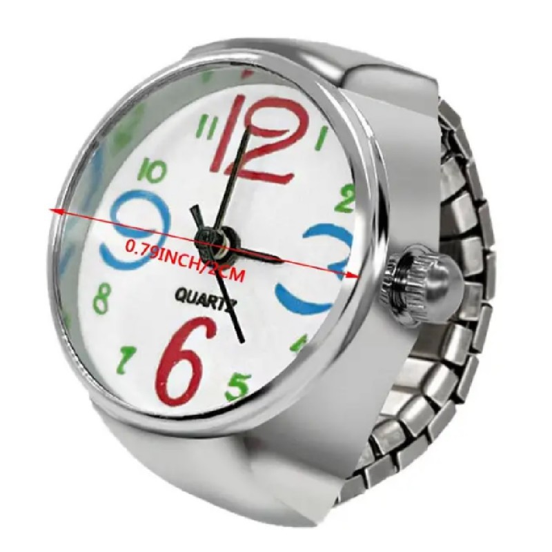 Retro Punk Alloy Finger Watch Ring Clock