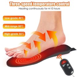 Heated Rechargeable Insoles 2000Mah Heating Insoles Remote Control Foot Warmer Insoles Washable Cuttable Warm Insoles For Men