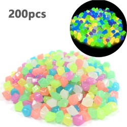 200Pcs/pack Luminous Stones Outdoor Fish Tank Decoration Aquarium Yard Decor