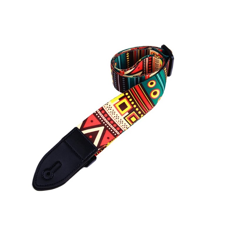 Fashion Retro Ethnic Style Guitar Strap Adjustable Leather Strap for Folk Guitar Electric Guitar Bass Ukulele Guitar Accessories