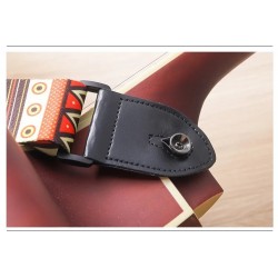 Fashion Retro Ethnic Style Guitar Strap Adjustable Leather Strap for Folk Guitar Electric Guitar Bass Ukulele Guitar Accessories