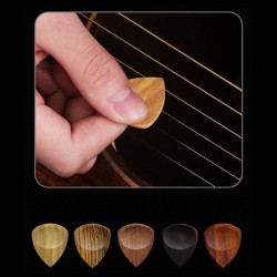 Acoustic Guitar Picks With Storage Box Organizer Wooden Picks Bass Ukulele Musical Instrument Accessories Gifts (Random Color