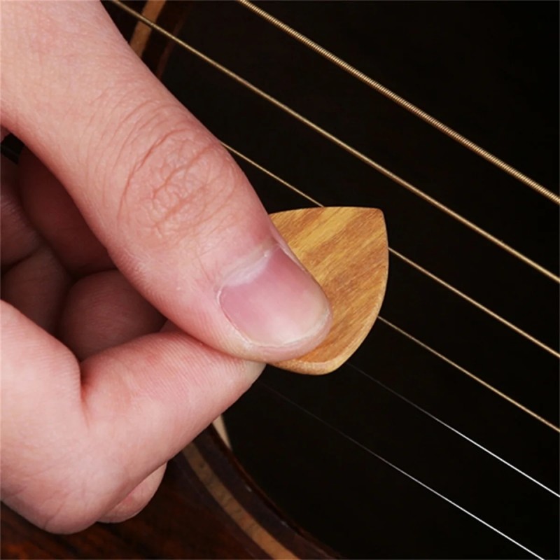 1 Wooden Guitar Pick For Ukulele, Electric, Acoustic, or Bass Guitar