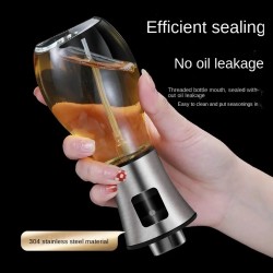 304 Stainless Steel Oil Press Spray Glass Bottle for Cooking Kitchen Restaurant Bottle Perfect for Healthy Cooking and Baking