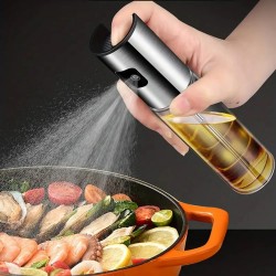 Stainless Steel Oil Press Spray Glass Bottle for Kitchen & Restaurant Cooking