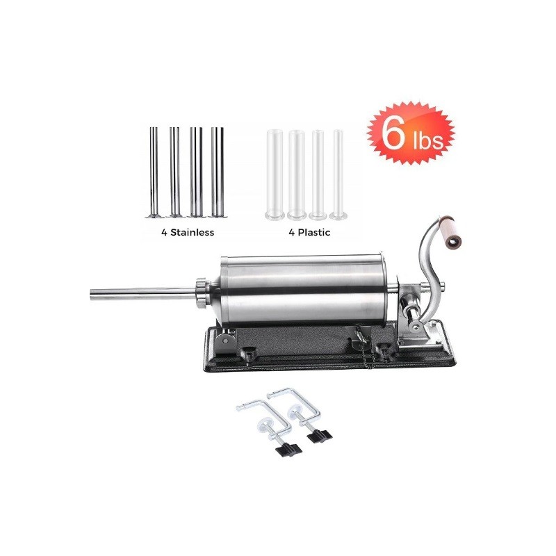 Stainless steel 6-pound Manual Horizontal Sausage Making Machine