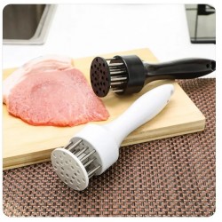 White Handheld Meat Needle Hammer Tenderizer