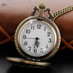 Exquisite High Quality Steel Classic Playing Card Casino Quartz Pocket Watch