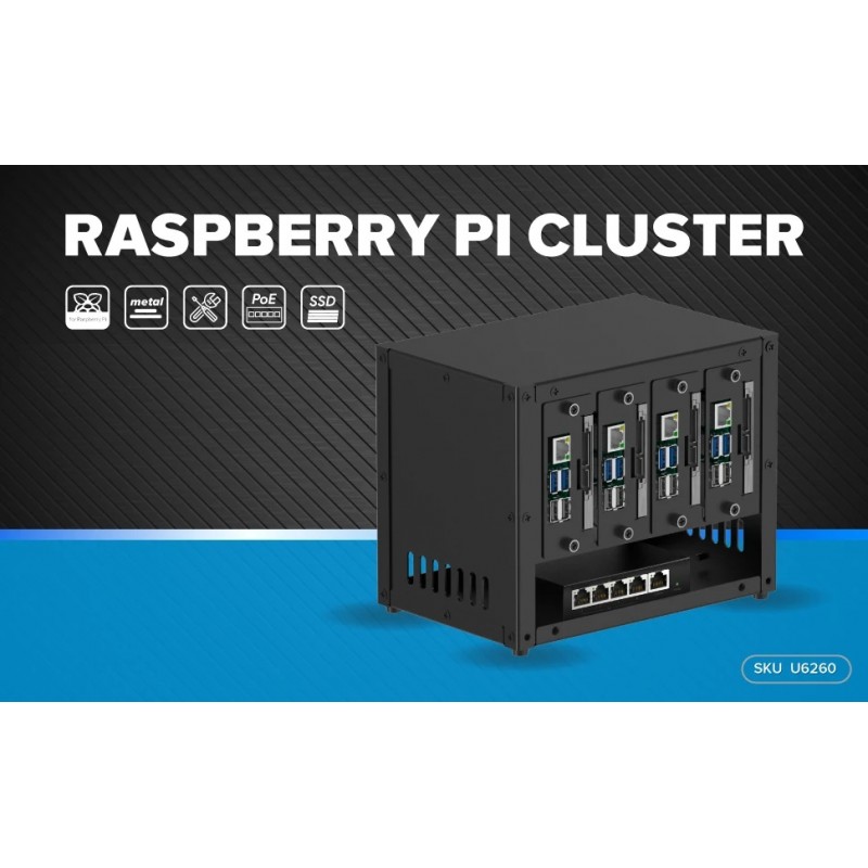 UCTRONICS Upgraded Complete Enclosure for Raspberry Pi Cluster, Compatible with Pi 4B, 3B+/3B, and Other B Model, House Up to 4