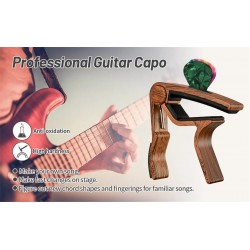 Guitar Capo Adjustment Clip Excellent Metal Picks Holder for Acoustic Electric Guitars Bass Ukulele with 4 Picks