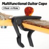 Guitar Capo Adjustment Clip Excellent Metal Picks Holder for Acoustic Electric Guitars Bass Ukulele with 4 Picks