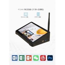 F2R 7" All-in-one PC Touch Mini PC RK3568 Quad-Core Android 11 1000Mbps HD 1.4 USB 3.0 WiFi 2.4 Desktop Mini Touch Computer