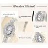 6 Piece Set Luxury Watch, Ring, Necklace & Earrings Rhinestone Fashion