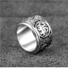 Chinese Style Ancient Mythical Beast Rotatable Stainless Steel Ring Men Punk Retro Four Mythical Beast Ring Jewelry Gift