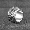 Chinese Style Ancient Mythical Beast Rotatable Stainless Steel Ring Men Punk Retro Four Mythical Beast Ring Jewelry Gift