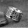 Chinese Style Ancient Mythical Beast Rotatable Stainless Steel Ring Men Punk Retro Four Mythical Beast Ring Jewelry Gift