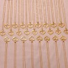 Golden Color Heart Dainty Flower Alphabet Letter Necklace Jewelry