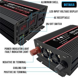 Pure Sine Wave Inverter DC 12V TO AC 220V Voltage Transformer/Inverter for Car Outdoor Camping