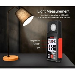 Lux Digital Luminescence Light Meter with Ambient Humidity and Temperature Tester