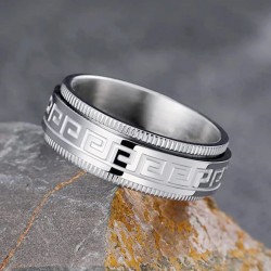 Simple Steel Ring Anti-anxiety/Decompression Rotating Fashion Couple's Ring Jewelry