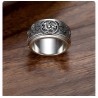 S925 Sterling Silver Ring with Four Scared Dragons Rotatable Jewelry Ring