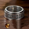 Retro Silver Thai/Tibetan Buddhist Six-character Mantra Ring Jewelry