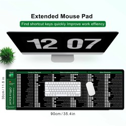 MS Excel Shortcut Keys Mouse Pad with Non-Slip Rubber Base