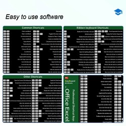 MS Excel Shortcut Keys Mouse Pad with Non-Slip Rubber Base