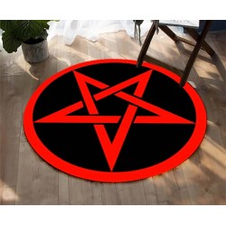 Fashion Pentagon Symbol Round Rug Pentagram Patterned Carpet