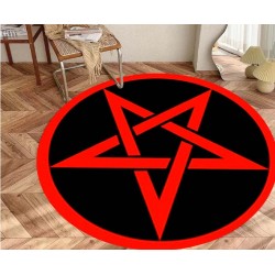 Fashion Pentagon Symbol Round Rug Pentagram Patterned Carpet