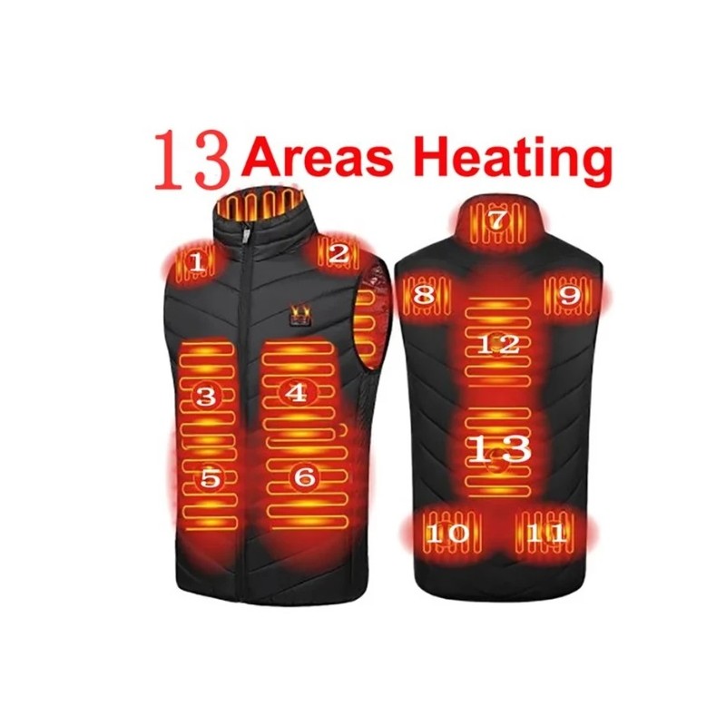 17 or 13 Electric Heating Vest USB Body Warmer Jacket