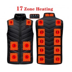 17 Areas Electric Heating Vest USB Body Warmer Jacket