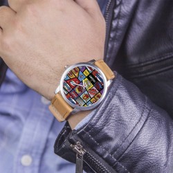 Fashionable Leisure Wristwatch with Pop Art Decoration