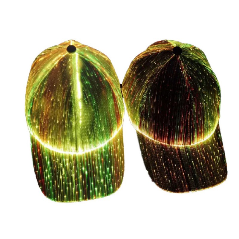 Fiber Optic Baseball LED Cap with 7 Colors Luminous Glowing EDC USB Charging Light Up